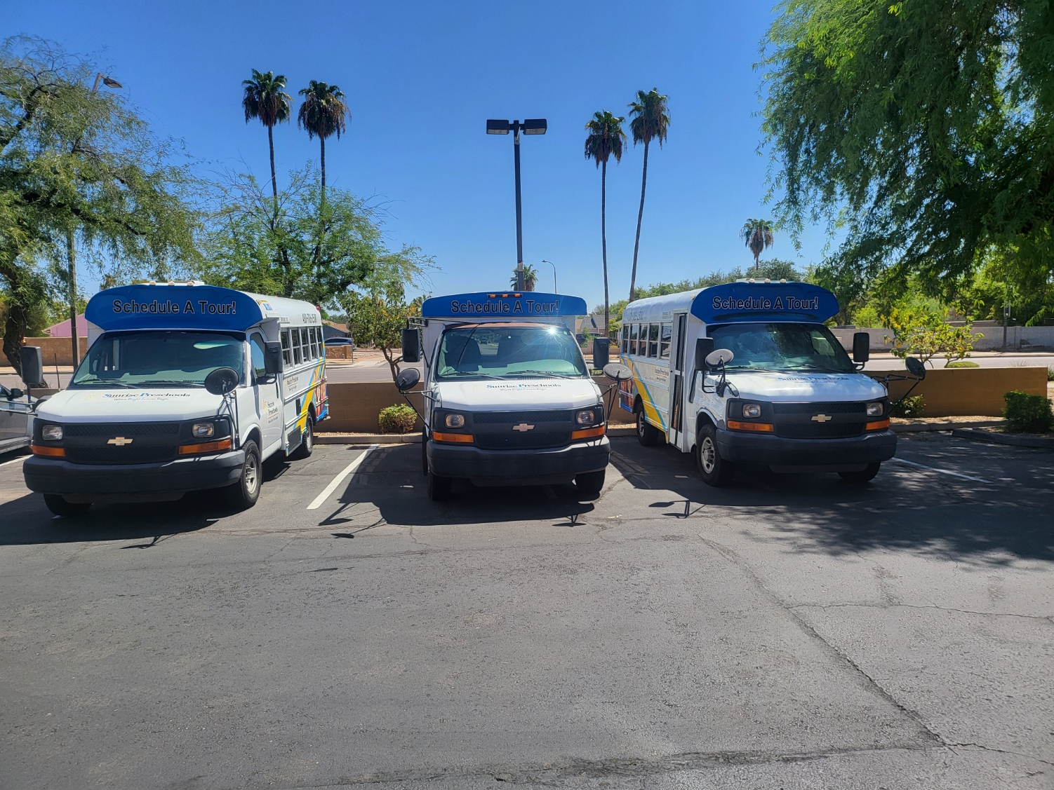 Amazing fleet wash at sunrise on Rural road in Tempe Arizona