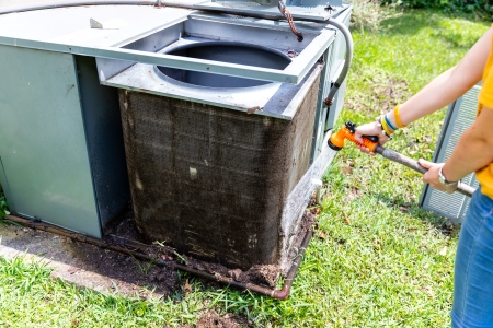 Residential AC Condenser Coil Cleaning